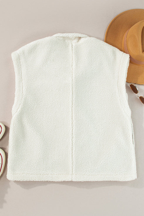 Sherpa Stand Collar Jacket Vest